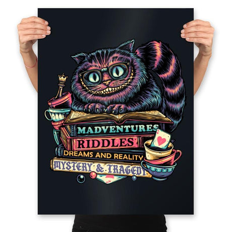 Bookish Cat - Prints Posters RIPT Apparel 18x24 / Black