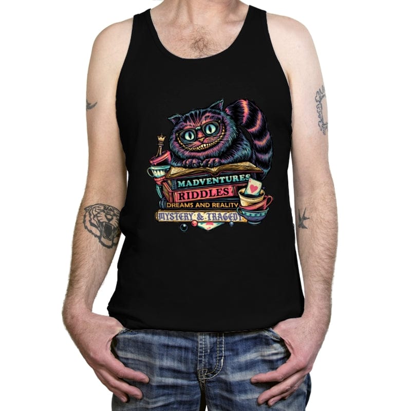 Bookish Cat - Tanktop Tanktop RIPT Apparel X-Small / Black