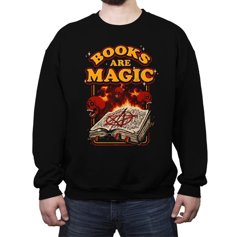 Books Are Magic - Crew Neck Sweatshirt Crew Neck Sweatshirt RIPT Apparel