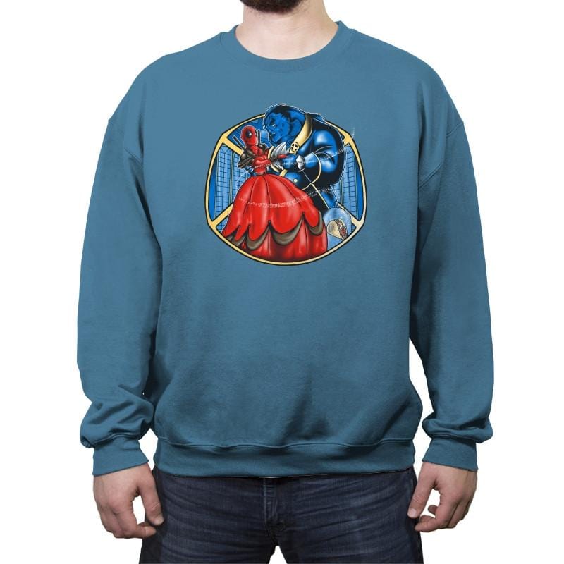 Booty And The Beast - Crew Neck Sweatshirt Crew Neck Sweatshirt RIPT Apparel Small / Indigo Blue