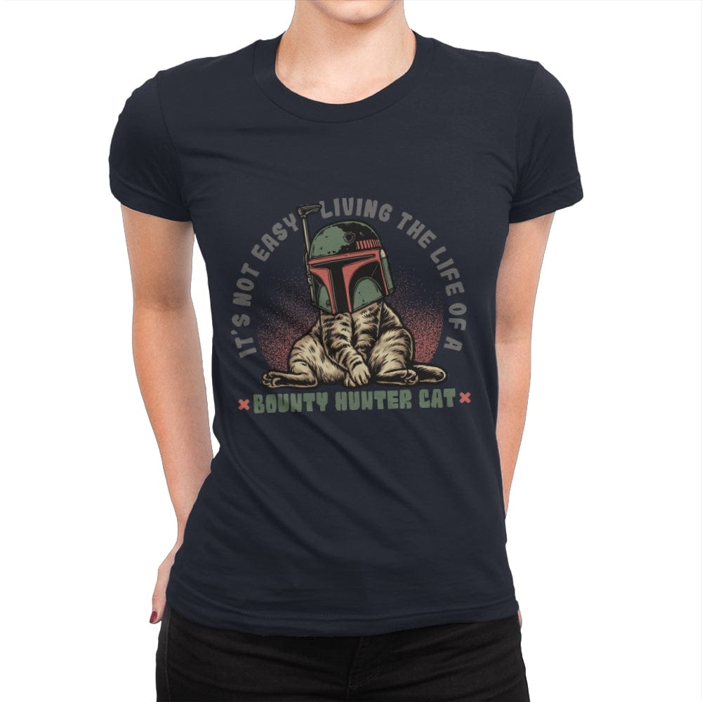 Bounty Hunter Cat - Womens Premium T-Shirts RIPT Apparel Small / Midnight Navy