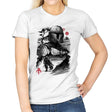 Bounty Hunter in the Desert Planet Sumi-e - Womens T-Shirts RIPT Apparel Small / White