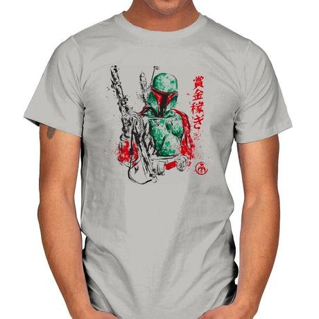 Bounty Hunter - Sumi Ink Wars - Mens T-Shirts RIPT Apparel Small / Ice Grey