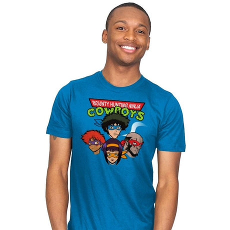 Bounty Hunting Ninja Cowboys - Mens T-Shirts RIPT Apparel Small / Turquoise