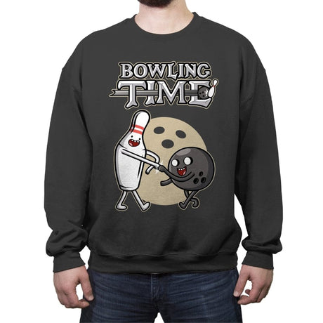 Bowling Time - Crew Neck Sweatshirt Crew Neck Sweatshirt RIPT Apparel Small / Charcoal