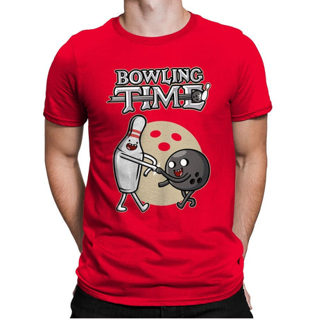 Bowling Time - Mens Premium T-Shirts RIPT Apparel Small / Red