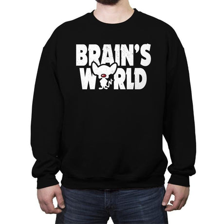 Brains World - Crew Neck Sweatshirt Crew Neck Sweatshirt RIPT Apparel Small / Black