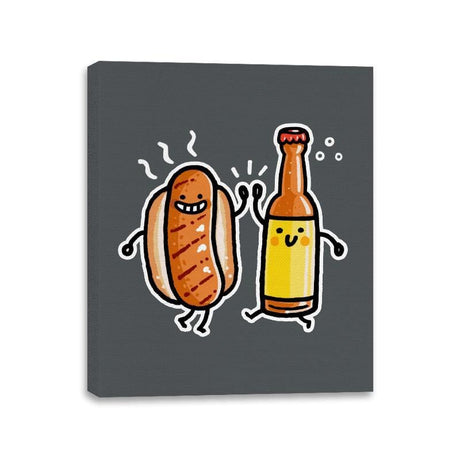 Brat and Beer - Canvas Wraps Canvas Wraps RIPT Apparel 11x14 / Charcoal