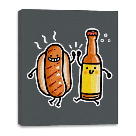 Brat and Beer - Canvas Wraps Canvas Wraps RIPT Apparel 16x20 / Charcoal