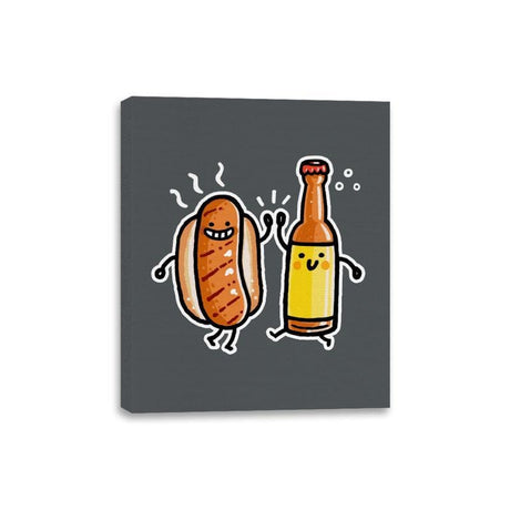 Brat and Beer - Canvas Wraps Canvas Wraps RIPT Apparel 8x10 / Charcoal