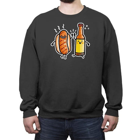 Brat and Beer - Crew Neck Sweatshirt Crew Neck Sweatshirt RIPT Apparel Small / Charcoal