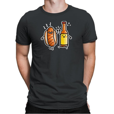 Brat and Beer - Mens Premium T-Shirts RIPT Apparel Small / Heavy Metal