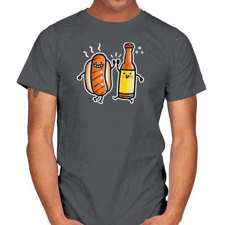 Brat and Beer - Mens T-Shirts RIPT Apparel Small / Charcoal