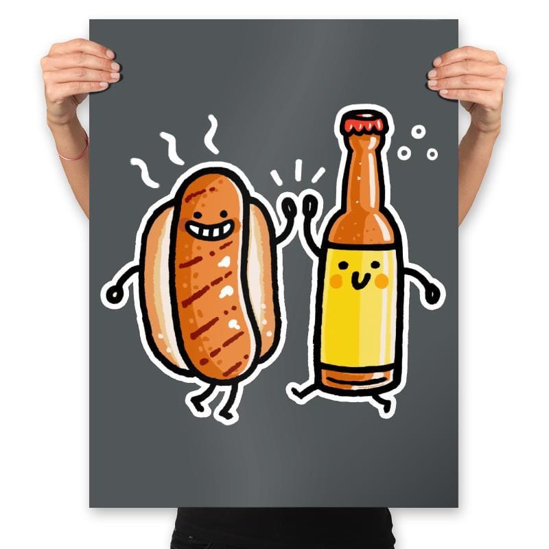 Brat and Beer - Prints Posters RIPT Apparel 18x24 / Charcoal