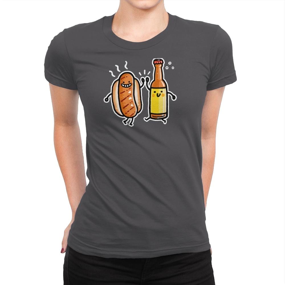 Brat and Beer - Womens Premium T-Shirts RIPT Apparel Small / Heavy Metal