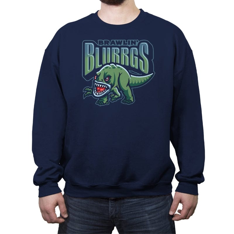 Brawlin' Blurrgs - Crew Neck Sweatshirt Crew Neck Sweatshirt RIPT Apparel Small / Navy