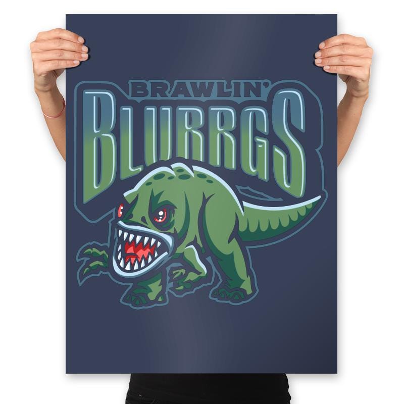 Brawlin' Blurrgs - Prints Posters RIPT Apparel 18x24 / Navy