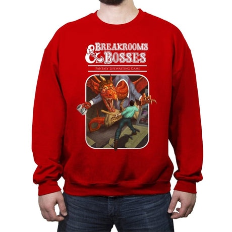 Breakrooms & Bosses - Crew Neck Sweatshirt Crew Neck Sweatshirt RIPT Apparel Small / Red