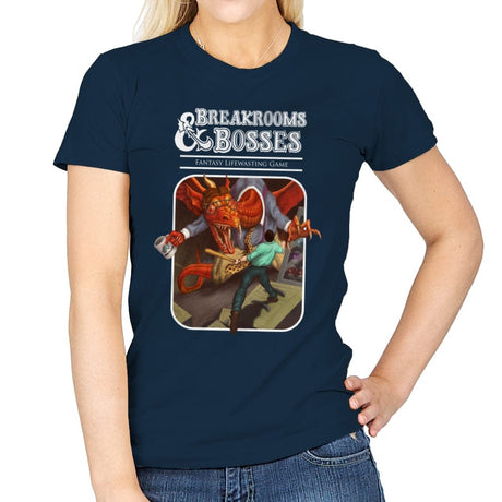 Breakrooms & Bosses - Womens T-Shirts RIPT Apparel Small / Navy