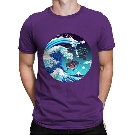 Breath of the Great Wave - Mens Premium T-Shirts RIPT Apparel Small / Purple Rush