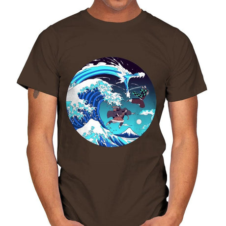 Breath of the Great Wave - Mens T-Shirts RIPT Apparel Small / Dark Chocolate