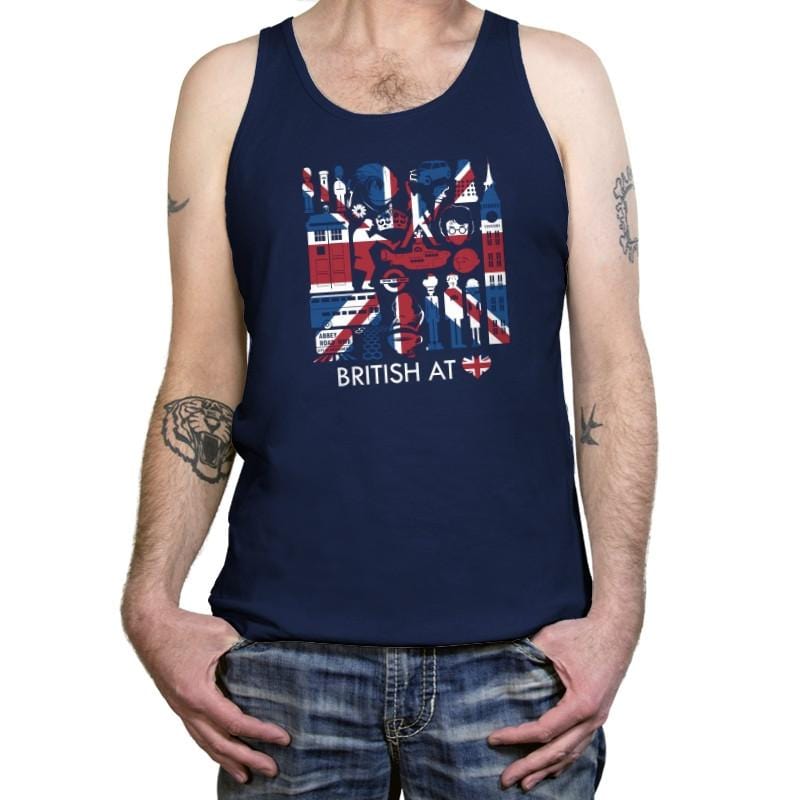 British At Heart Reprint - Tanktop Tanktop RIPT Apparel X-Small / Navy