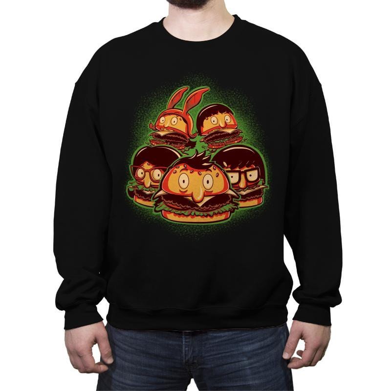 Burger Family - Crew Neck Sweatshirt Crew Neck Sweatshirt RIPT Apparel