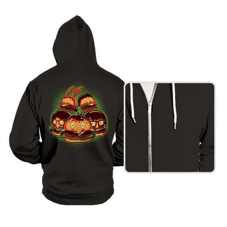 Burger Family - Hoodies Hoodies RIPT Apparel Small / Black