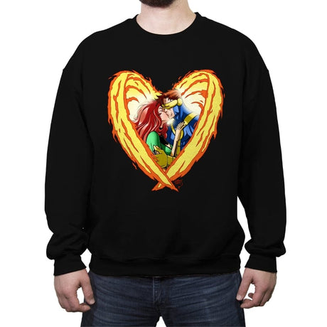 Burnin Love - Crew Neck Sweatshirt Crew Neck Sweatshirt RIPT Apparel Small / Black