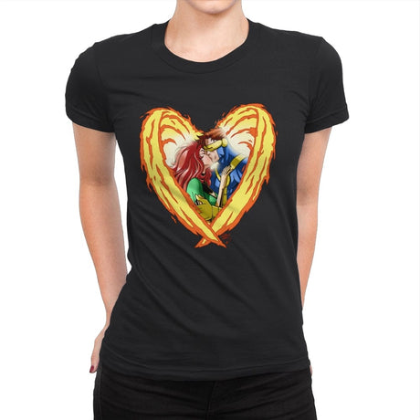 Burnin Love - Womens Premium T-Shirts RIPT Apparel Small / Black