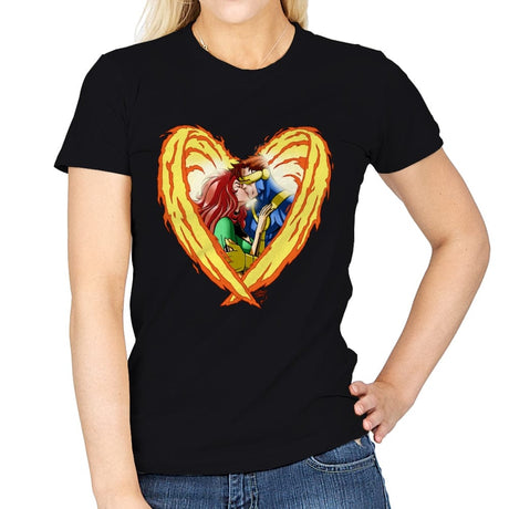 Burnin Love - Womens T-Shirts RIPT Apparel Small / Black