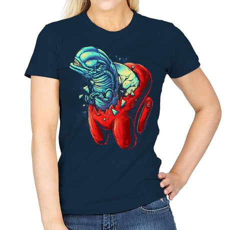 Bursting Impostor - Womens T-Shirts RIPT Apparel Small / Navy