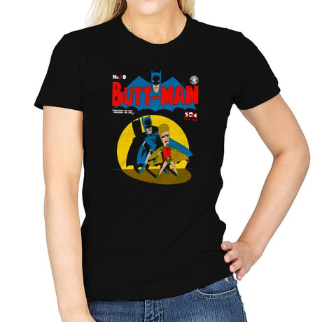 Butt-Man Exclusive - Womens T-Shirts RIPT Apparel Small / Black