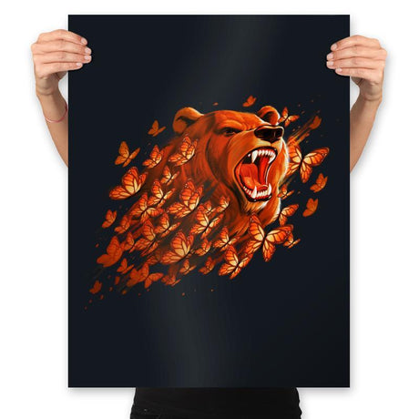 Butterfly Bear - Prints Posters RIPT Apparel 18x24 / Black