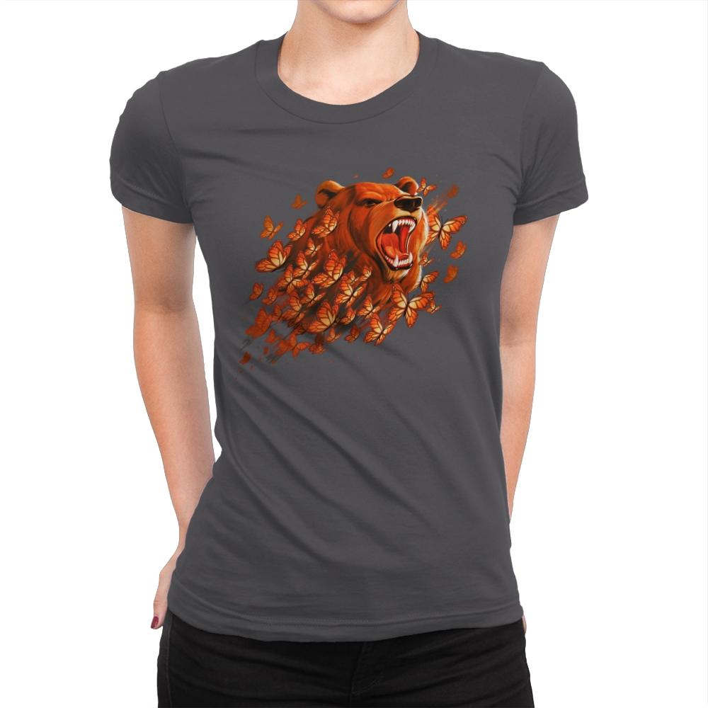 Butterfly Bear - Womens Premium T-Shirts RIPT Apparel Small / Heavy Metal