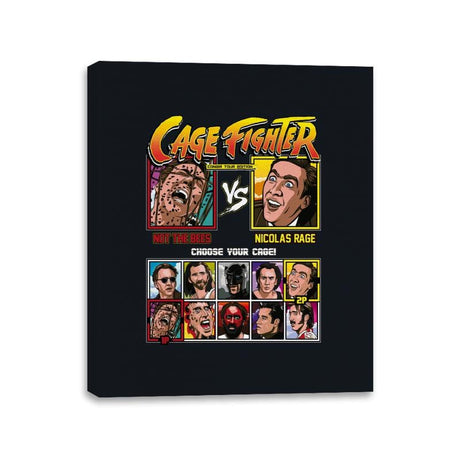 Cage Fighter - Retro Fighter Series - Canvas Wraps Canvas Wraps RIPT Apparel 11x14 / Black