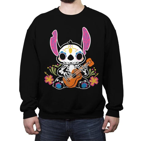 Calavera Alien - Crew Neck Sweatshirt Crew Neck Sweatshirt RIPT Apparel Small / Black