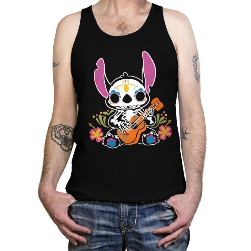 Calavera Alien - Tanktop Tanktop RIPT Apparel X-Small / Black