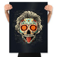 Calavera Einstein - Prints Posters RIPT Apparel 18x24 / Black