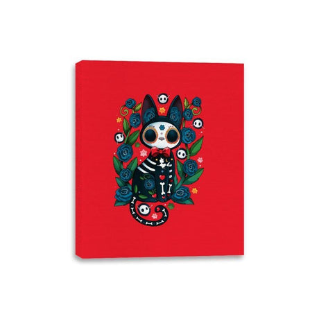 Calavera Witched Cat - Canvas Wraps Canvas Wraps RIPT Apparel 8x10 / Red