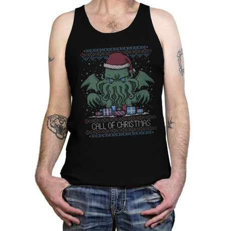 Call Of Christmas - Ugly Holiday - Tanktop Tanktop RIPT Apparel X-Small / Black