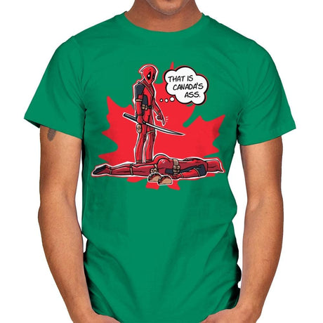 Canada's Ass - Mens T-Shirts RIPT Apparel Small / Kelly Green