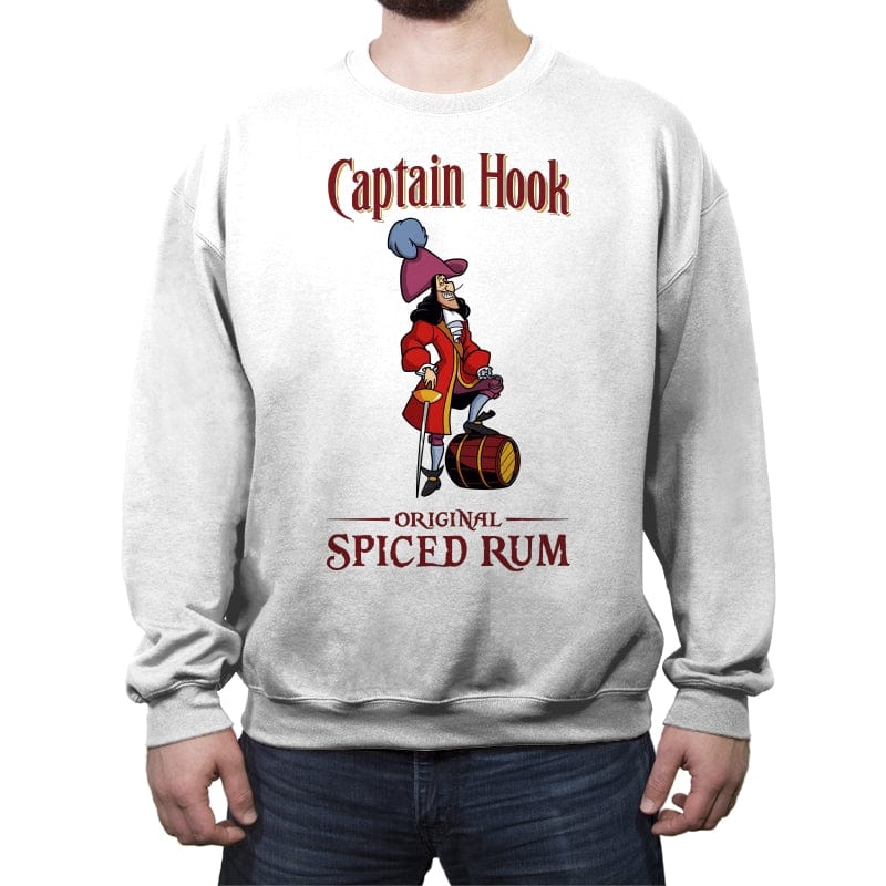 Captain Hook Spiced Rum - Crew Neck Sweatshirt Crew Neck Sweatshirt RIPT Apparel Small / White