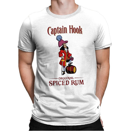 Captain Hook Spiced Rum - Mens Premium T-Shirts RIPT Apparel Small / White