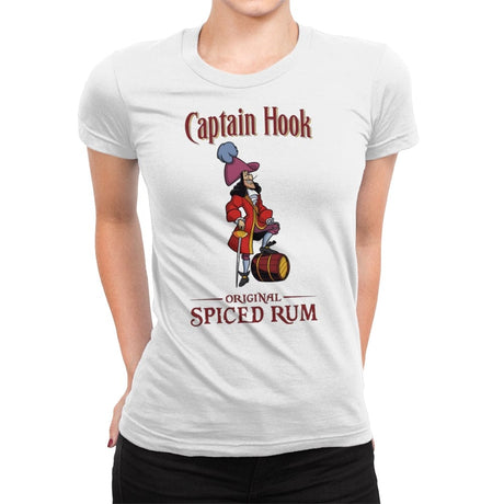 Captain Hook Spiced Rum - Womens Premium T-Shirts RIPT Apparel Small / White