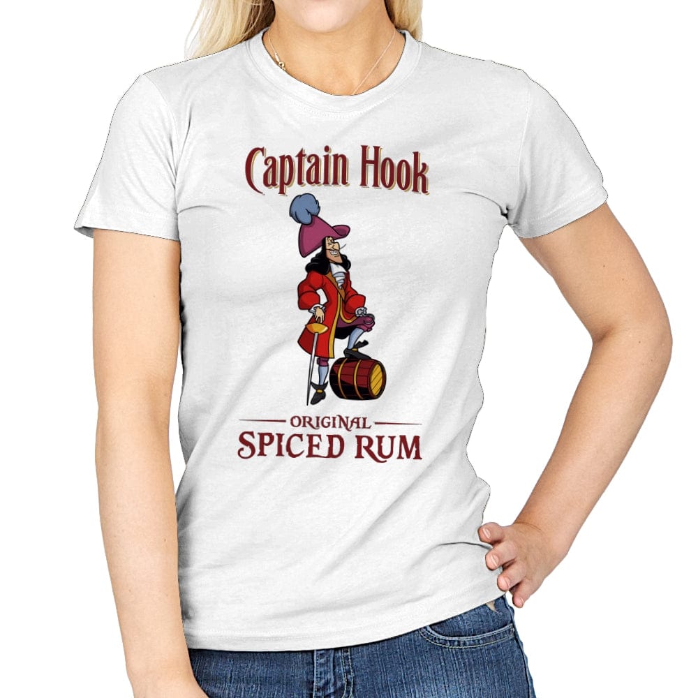 Captain Hook Spiced Rum - Womens T-Shirts RIPT Apparel Small / White