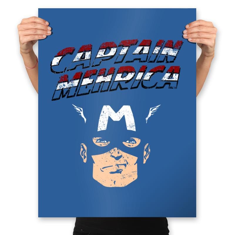 Captain Mehrica  - Prints Posters RIPT Apparel 18x24 / Royal