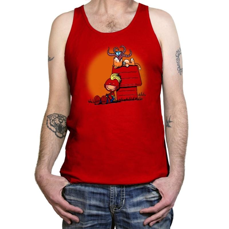 Captain Peanuts - Tanktop Tanktop RIPT Apparel X-Small / Red