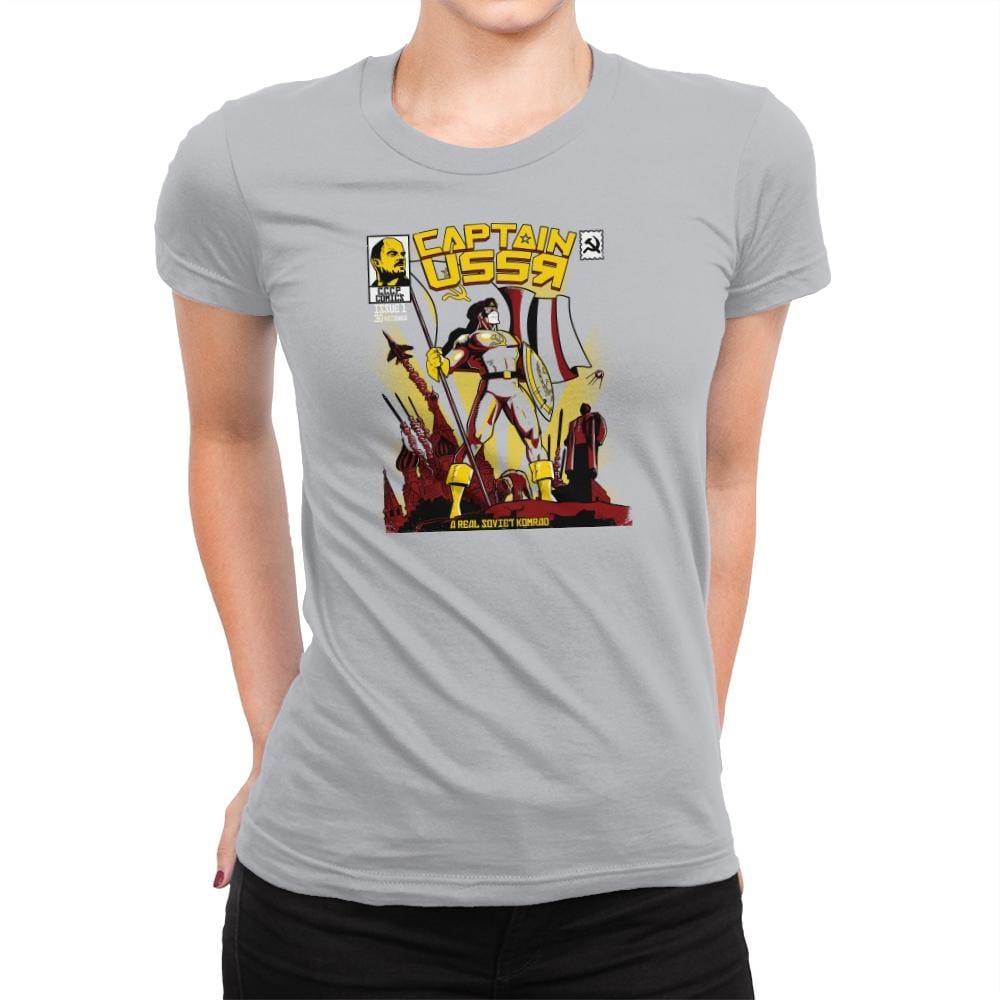 Captain USSR: Issue 1 Exclusive - Womens Premium T-Shirts RIPT Apparel Small / Silver