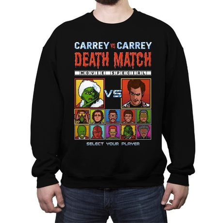 Carrey Death Match - Crew Neck Sweatshirt Crew Neck Sweatshirt RIPT Apparel Small / Black